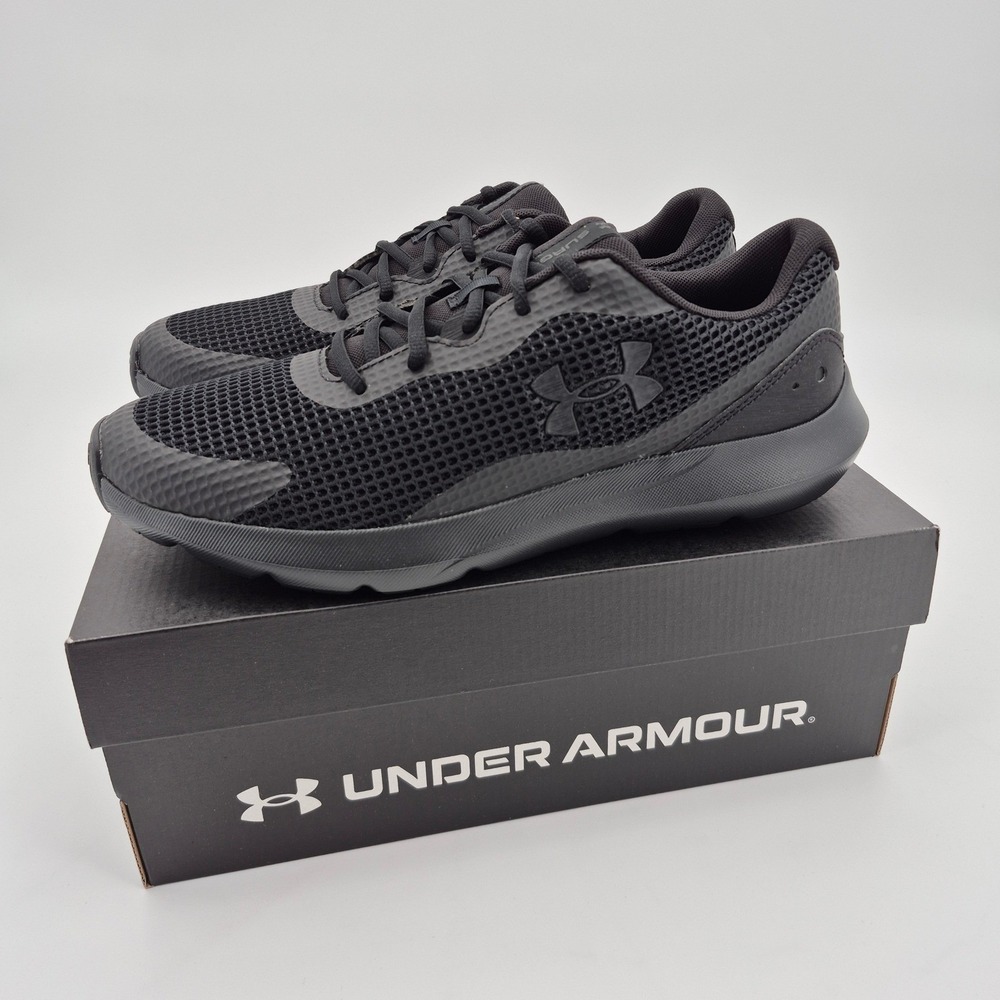 Under Armour UA Surge 3 All Black Men's Size 10.5 Running Shoes Cross Training